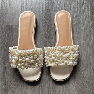a new day Pearl Embellished Sandals - Cream